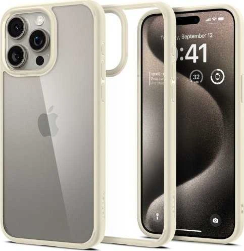 Dėklas Spigen Ultra Hybrid for iPhone 15 Pro Mute rusvai gelsvas