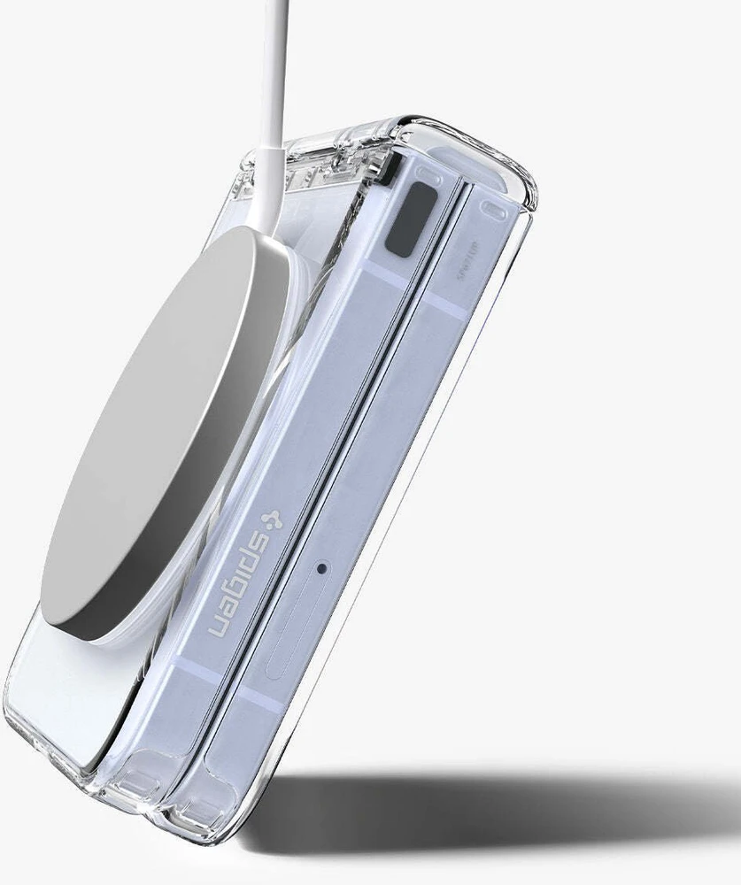 Dėklas Spigen Ultra Hybrid Pro MagSafe, skaidrus baltas - Samsung Galaxy Z Flip7 FE/Flip 6