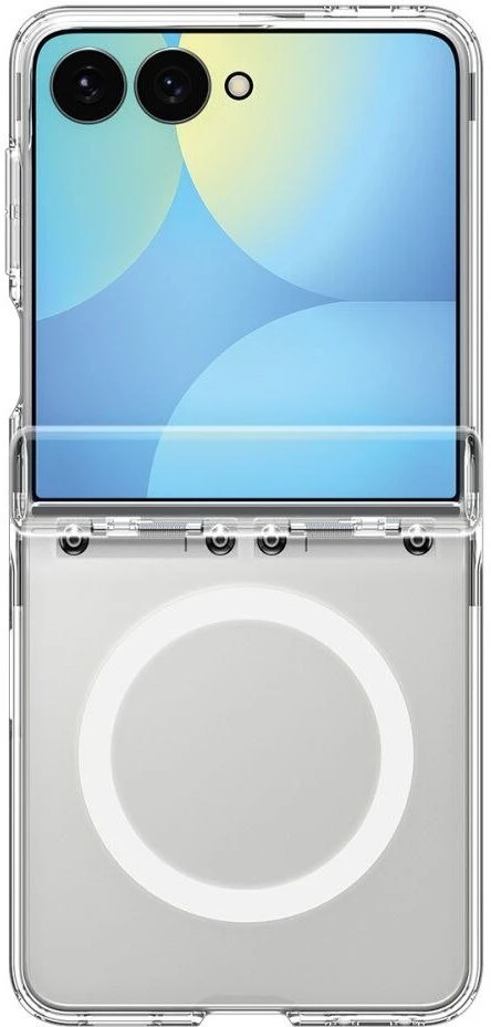 Dėklas SPIGEN ULTRA HYBRID PRO MAGSAFE GALAXY Z FLIP 8 SKAIDRUS/Baltas