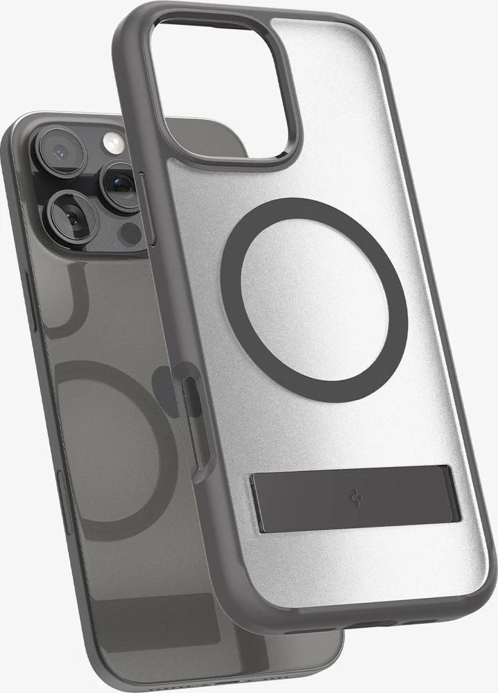 Dėklas Spigen „Ultra Hybrid S MagSafe“, šerkšno pilka - „iPhone 16 Pro Max“