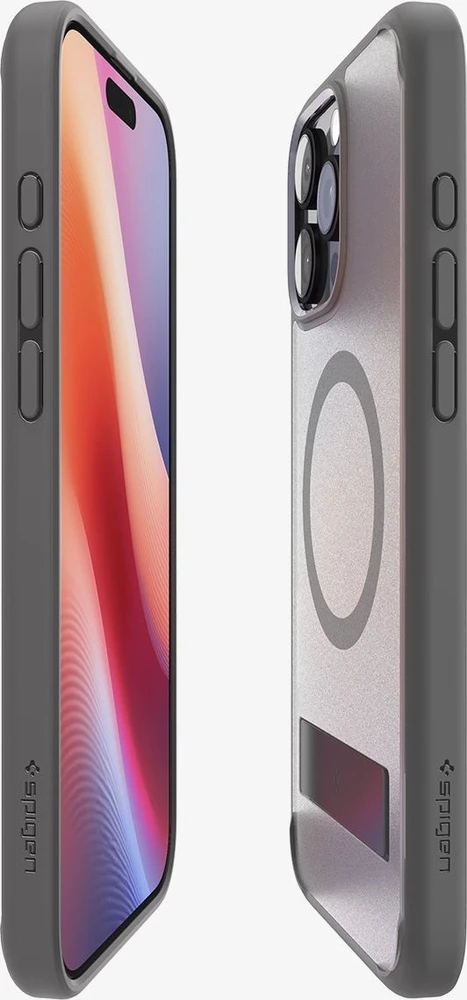 Dėklas Spigen „Ultra Hybrid S MagSafe“, šerkšno pilka - „iPhone 16 Pro Max“