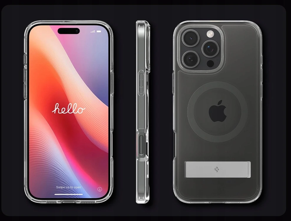 Dėklas Spigen „Ultra Hybrid S MagSafe“, grafito spalvos – „iPhone 16 Pro“