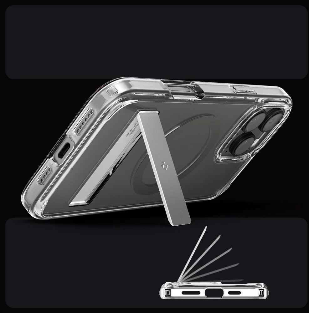 Dėklas Spigen „Ultra Hybrid S MagSafe“, grafito spalvos – „iPhone 16 Pro“