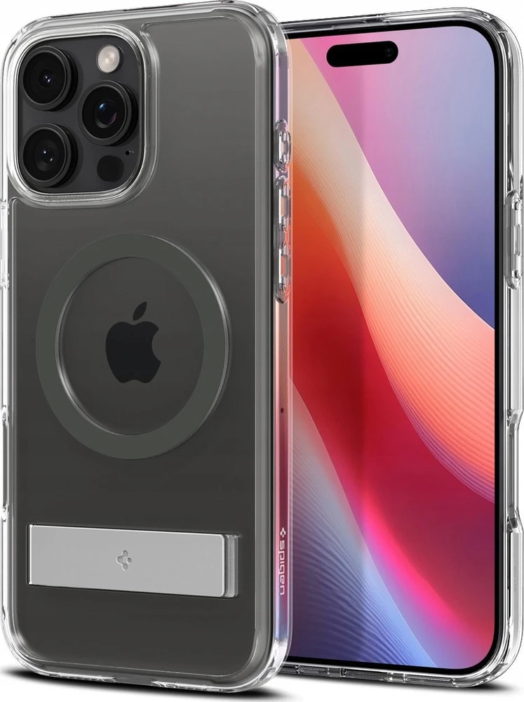 Dėklas Spigen „Ultra Hybrid S MagSafe“, grafito spalvos – „iPhone 16 Pro“