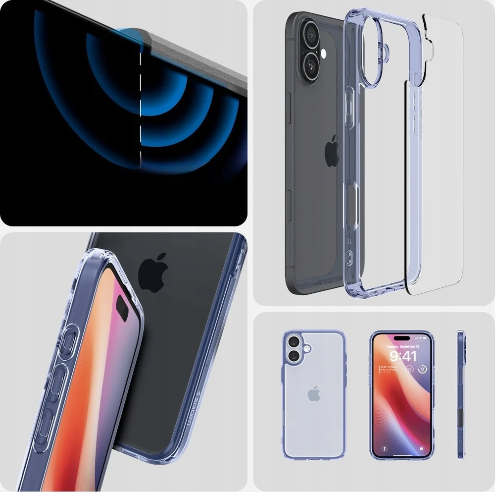 Dėklas Spigen Ultra Hybrid, dangaus krištolas - iPhone 16 Plus