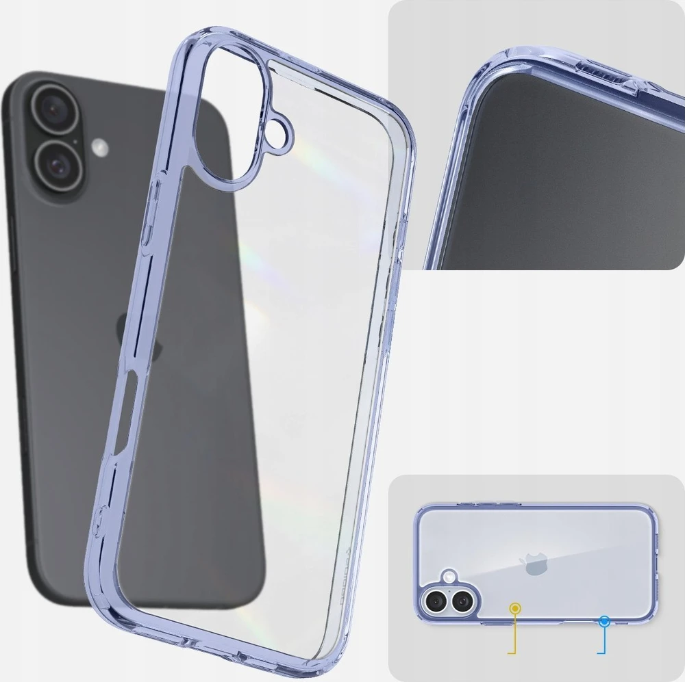 Dėklas Spigen Ultra Hybrid, dangaus krištolas - iPhone 16 Plus