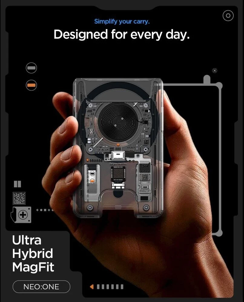 Spigen ULTRA HYBRID Wallet MagSafe MAGNETINIS KORTELIŲ DĖKLAS NEO ONE
