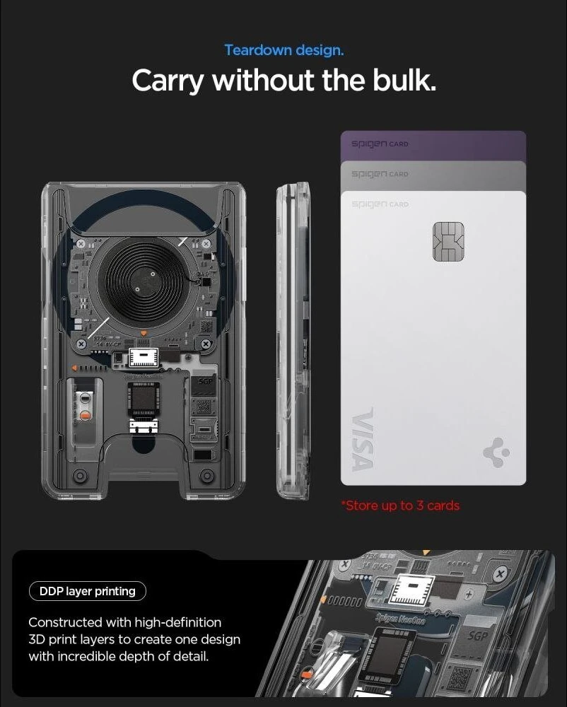 Spigen ULTRA HYBRID Wallet MagSafe MAGNETINIS KORTELIŲ DĖKLAS NEO ONE