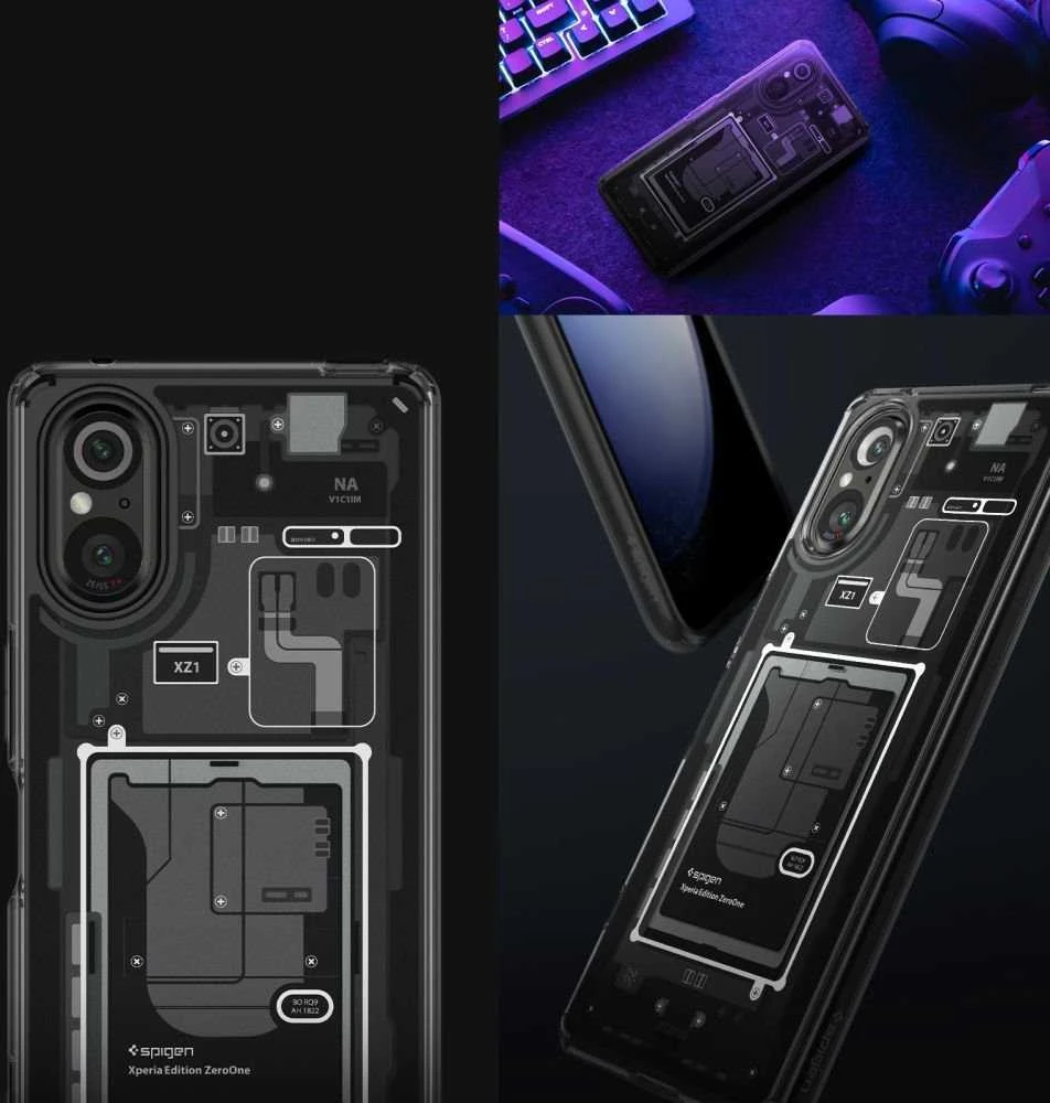 Dėklas „Spigen Ultra Hybrid“, „zero one“ – „Sony Xperia 5V“