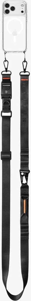 Spigen DA30M Universal Lanyard Strap Crossbody juodos spalvos
