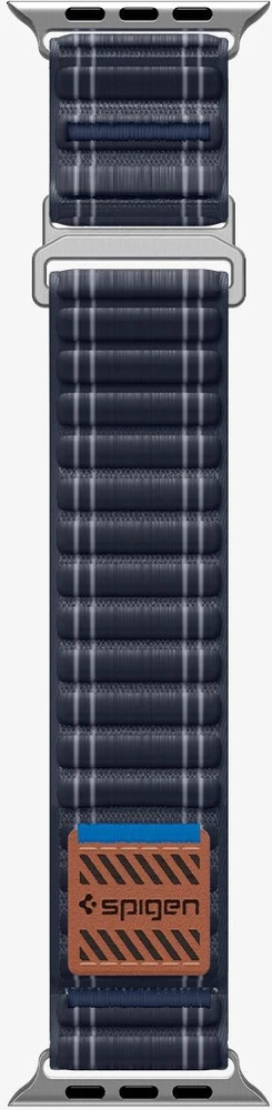 „Spigen Fabric Band“ apyrankė su lipdukais ir kilpelėmis, tamsiai mėlyna - „Apple Watch 49mm/46mm/45mm/44mm“