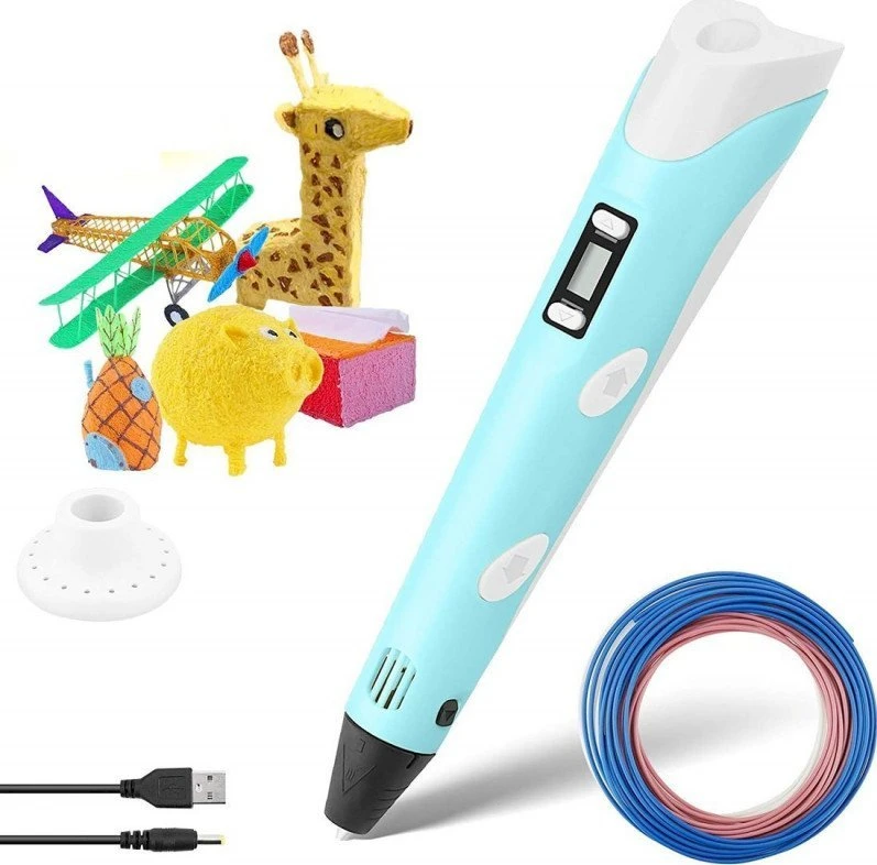 Fusion Accessories Fusion 3D spausdinimo rašiklis skirtas kurti figūras naudojant PLA | ABS medžiagą (Ø 1,75 mm) melyna
