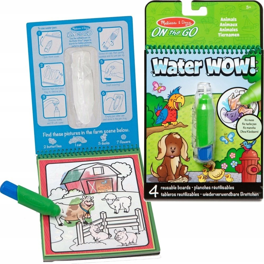 MELISSA & DOUG WATER WOW! Piešimo vandeniu rinkinys „Gyvūnai“