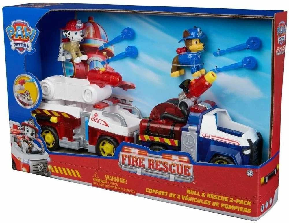 Spin Master „Paw Patrol“: ugniagesių gelbėtojų 2 teminių transporto priemonių rinkinys