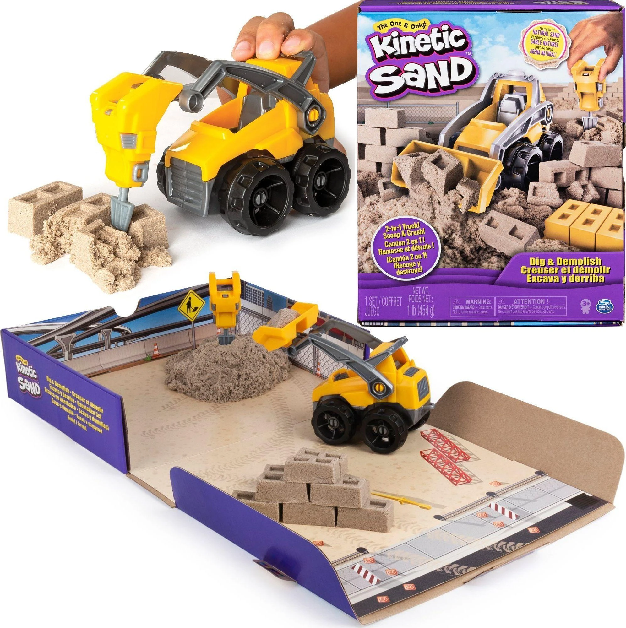 Spin Master Kinetic Sand Kinetinis smėlis – kasimo ir griovimo rinkinys (6044178)
