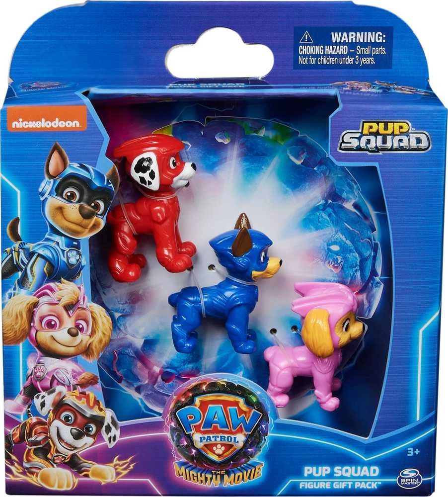 Spin Master Paw Patrol: The Mighty Movie 3 figūrėlių rinkinys - Šuniukų būrys
