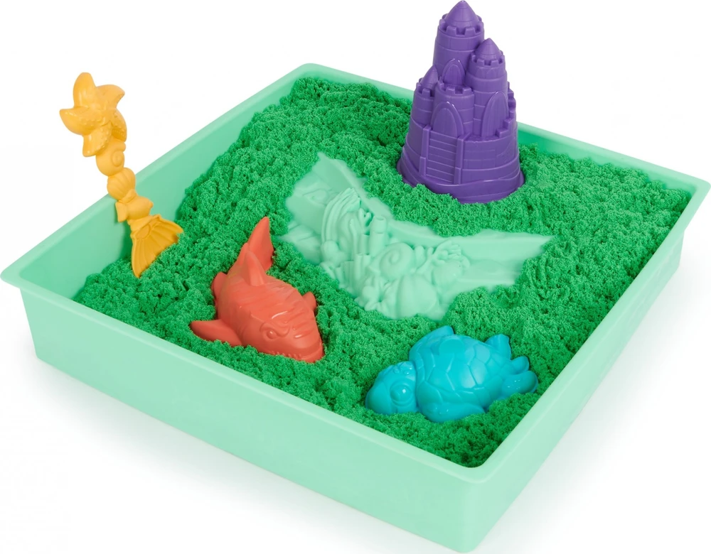 Spin Master Kinetic Sand Kinetinis smėlis – smėlio dėžės rinkinys – žalias (6067479)