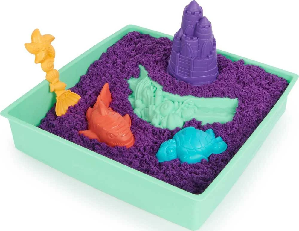 Spin Master Kinetic Sand Kinetinis smėlis – smėlio dėžės rinkinys – violetinė (6067477)