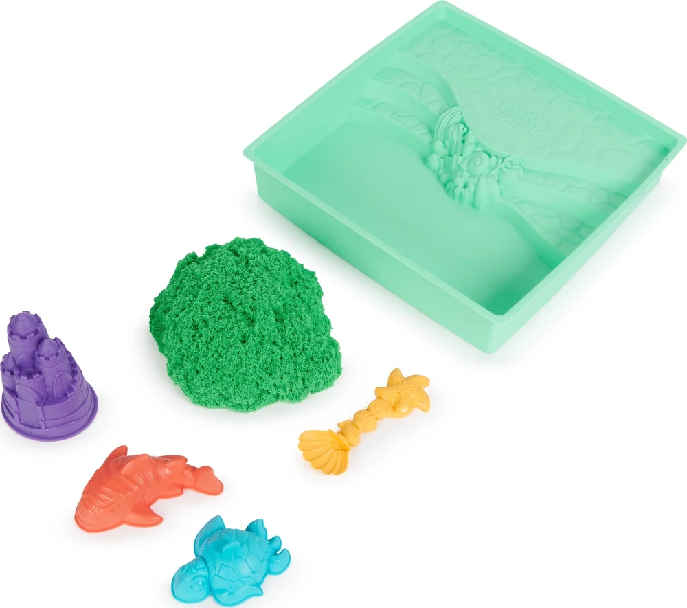 Spin Master Kinetic Sand Kinetinis smėlis – smėlio dėžės rinkinys – žalias (6067479)