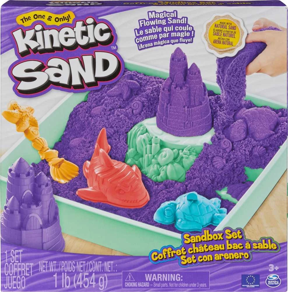 Spin Master Kinetic Sand Kinetinis smėlis – smėlio dėžės rinkinys – violetinė (6067477)