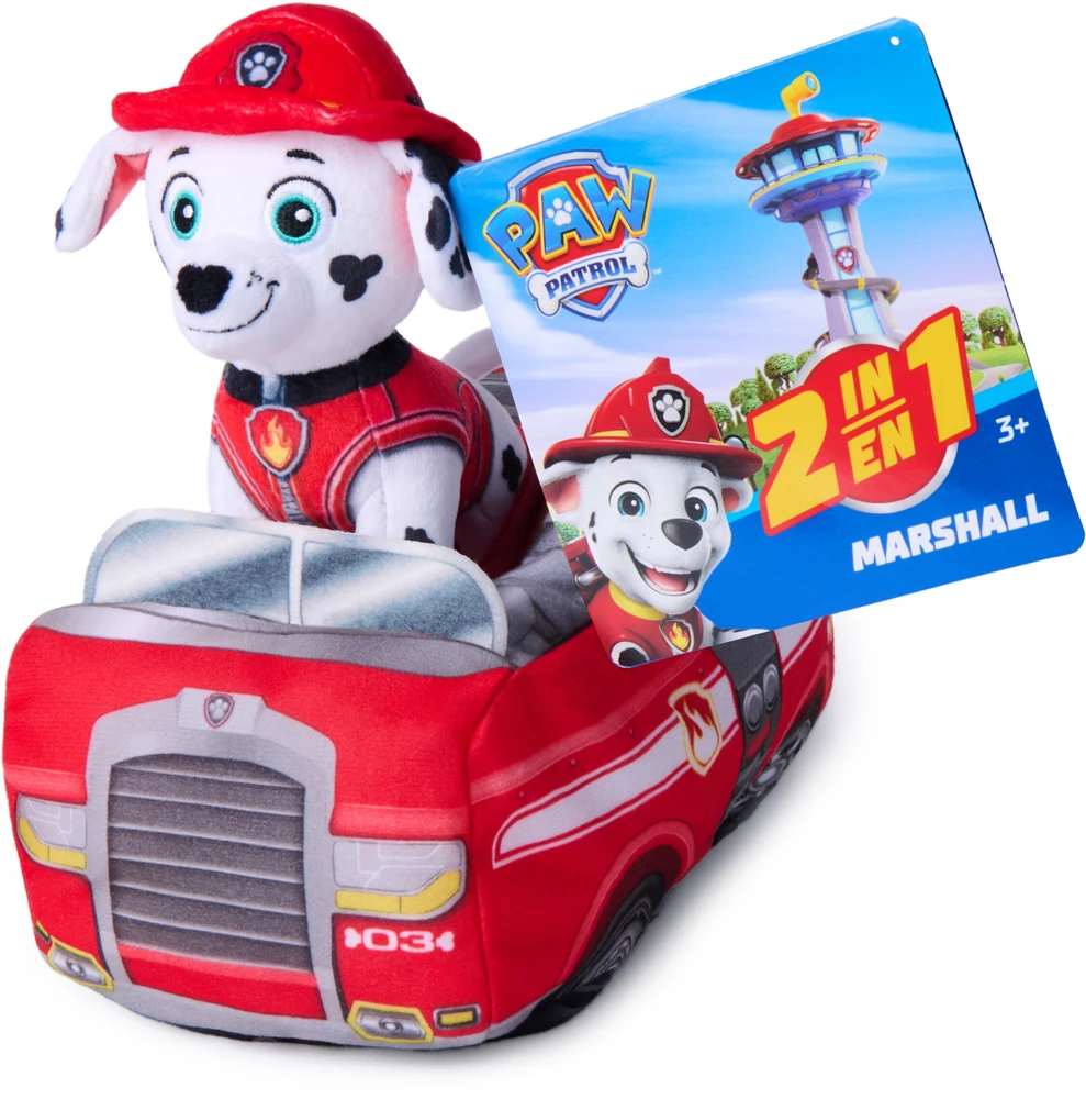 Spin Master Paw Patrol - 2 viename pliušinis automobilis su Maršalo figūrėle 15 cm (6075429)
