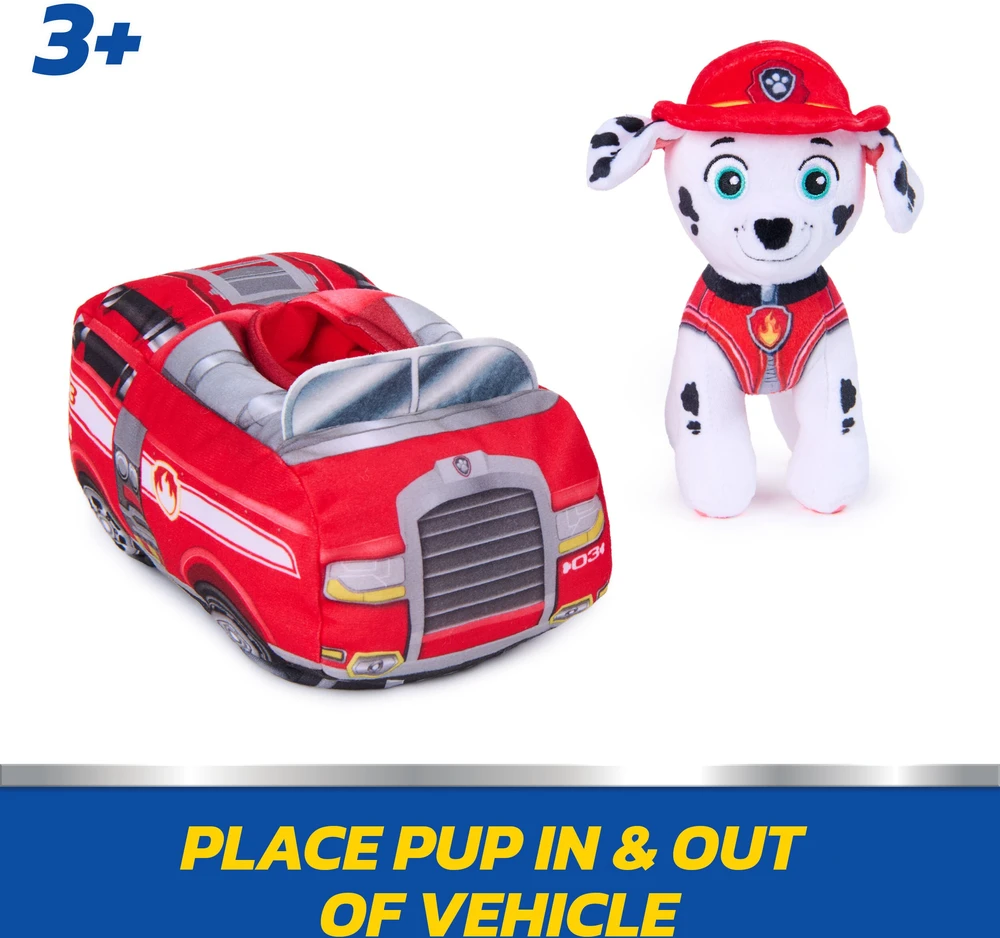Spin Master Paw Patrol - 2 viename pliušinis automobilis su Maršalo figūrėle 15 cm (6075429)