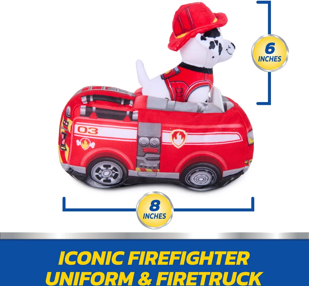 Spin Master Paw Patrol - 2 viename pliušinis automobilis su Maršalo figūrėle 15 cm (6075429)