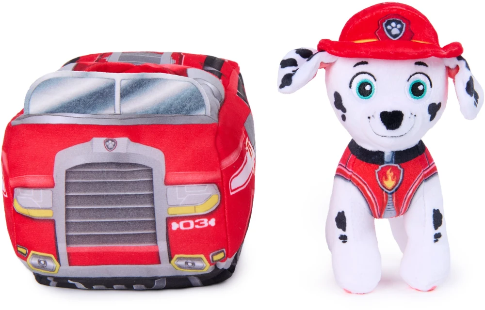 Spin Master Paw Patrol - 2 viename pliušinis automobilis su Maršalo figūrėle 15 cm (6075429)