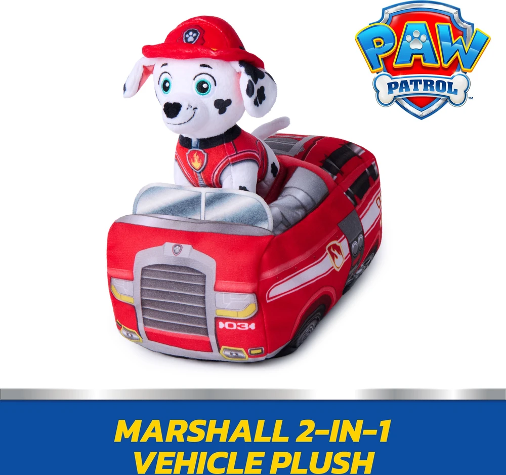 Spin Master Paw Patrol - 2 viename pliušinis automobilis su Maršalo figūrėle 15 cm (6075429)