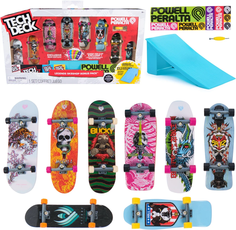 Tech Deck Tech kaladės, 8 vnt. pakuotė – Retro neoninė