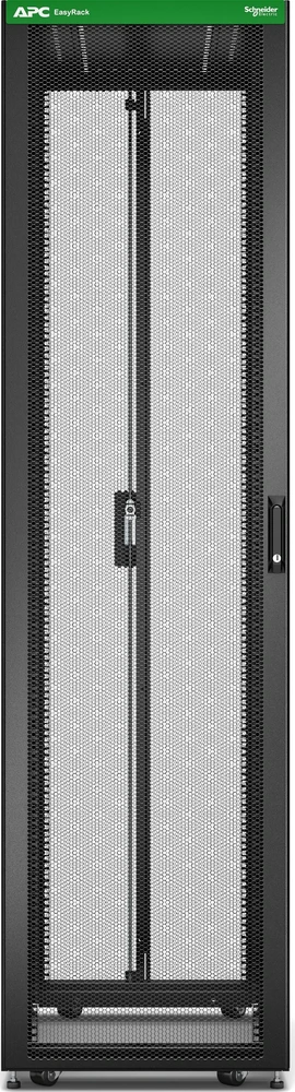 APC Easy Rack 600mm/48U/1000mm, su stogu, ratukais, kojelėmis ir 4 laikikliais, be šoninių panelių, juodas | Schneider Electric