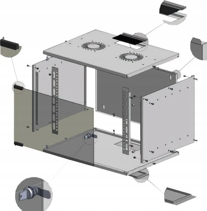 DIGITUS Wandgehuse Dynamic 7HE 385x600x600mm juodas