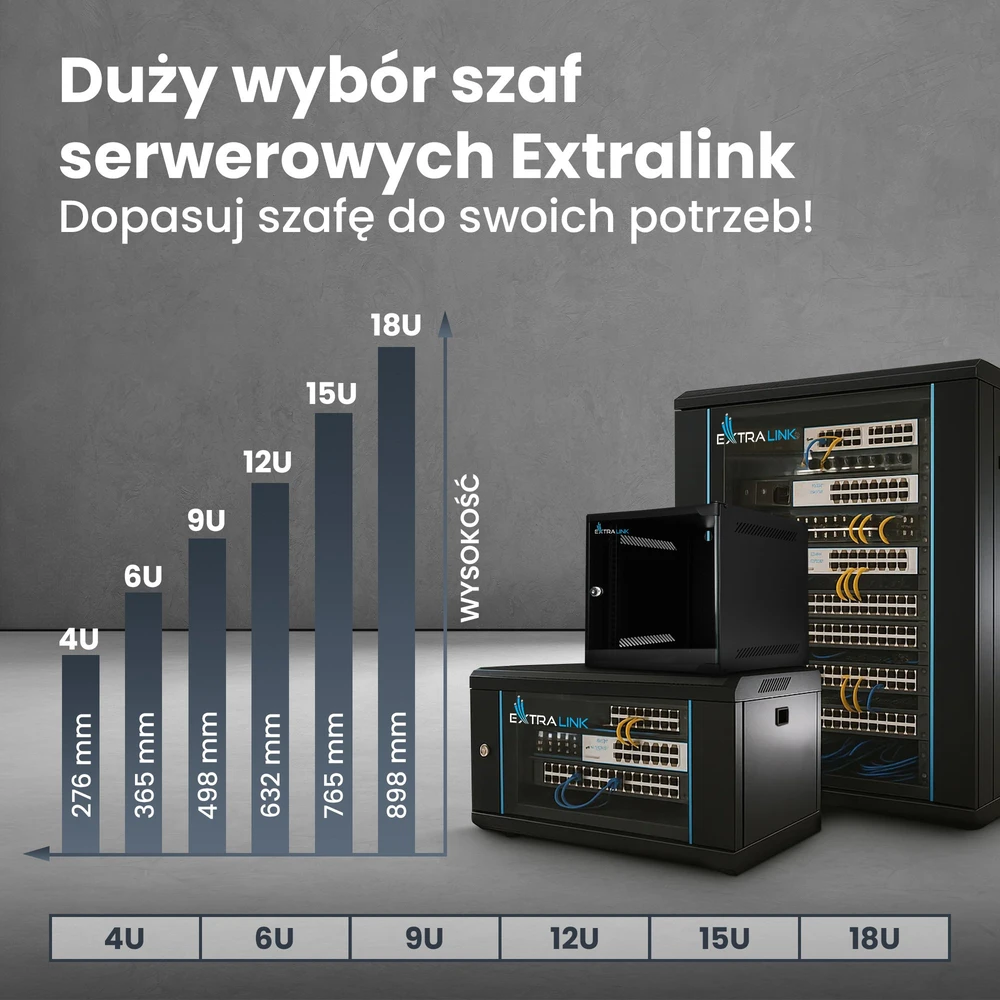 „Extralink Lite“ 12U 530X400 prie sienos montuojama spintelė, juoda