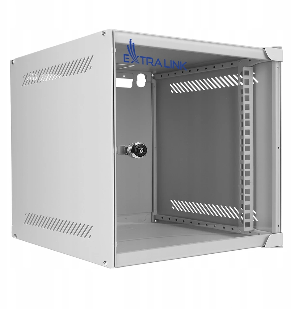 Rackmount „Extralink Lite“ 6U 10 colių 280x310 prie sienos montuojama spintelė, pilka