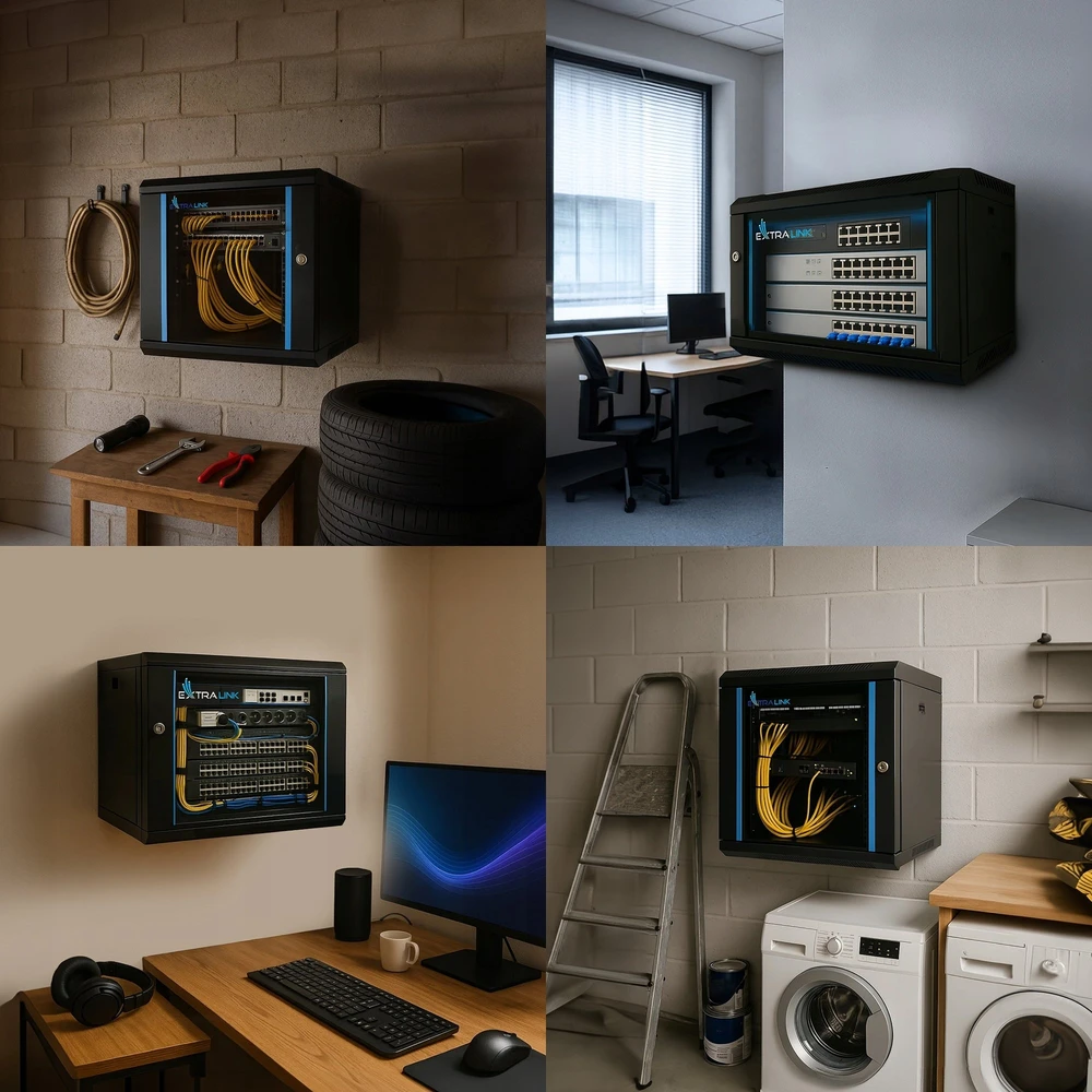 „Extralink Lite“ 6U 530X400 prie sienos montuojama spintelė, juoda