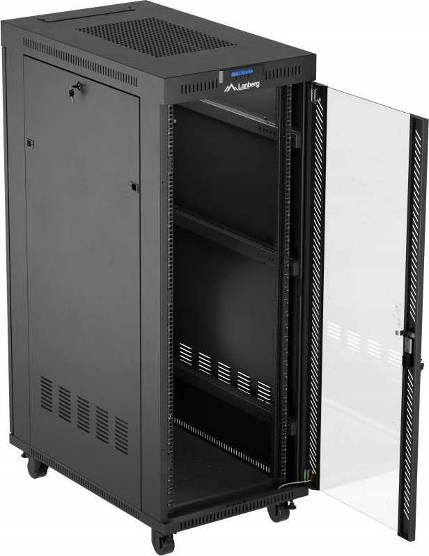 LANBERG Rack spintelė 19 laisvai stovinti 32U 600x1000 plokščia pakuotė su stiklinėmis durelėmis LCD juodas