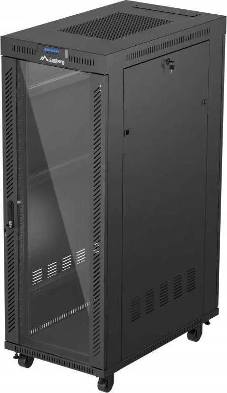 LANBERG Rack spintelė 19 laisvai stovinti 32U 600x1000 plokščia pakuotė su stiklinėmis durelėmis LCD juodas