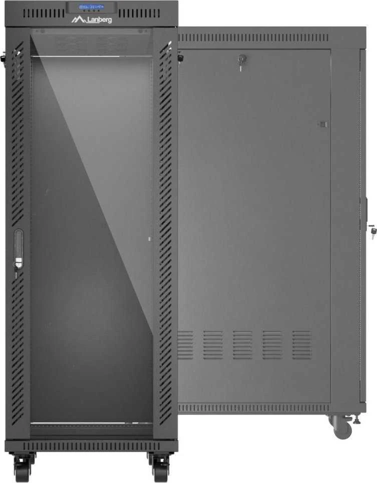 LANBERG Rack spintelė 19 laisvai stovinti 32U 600x1000 plokščia pakuotė su stiklinėmis durelėmis LCD juodas