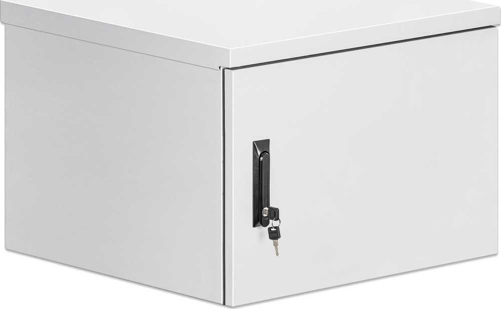 Intellinet Tinklo sprendimai INTELLINET IP55 48,26 cm 19 colių sieninė paskirstymo spintelė 9 HE 600 mm gylio ant stogo montuojamas aušinimo įrenginys, atsparus dulkėms ir vandeniui korpusas, pilka RAL7035