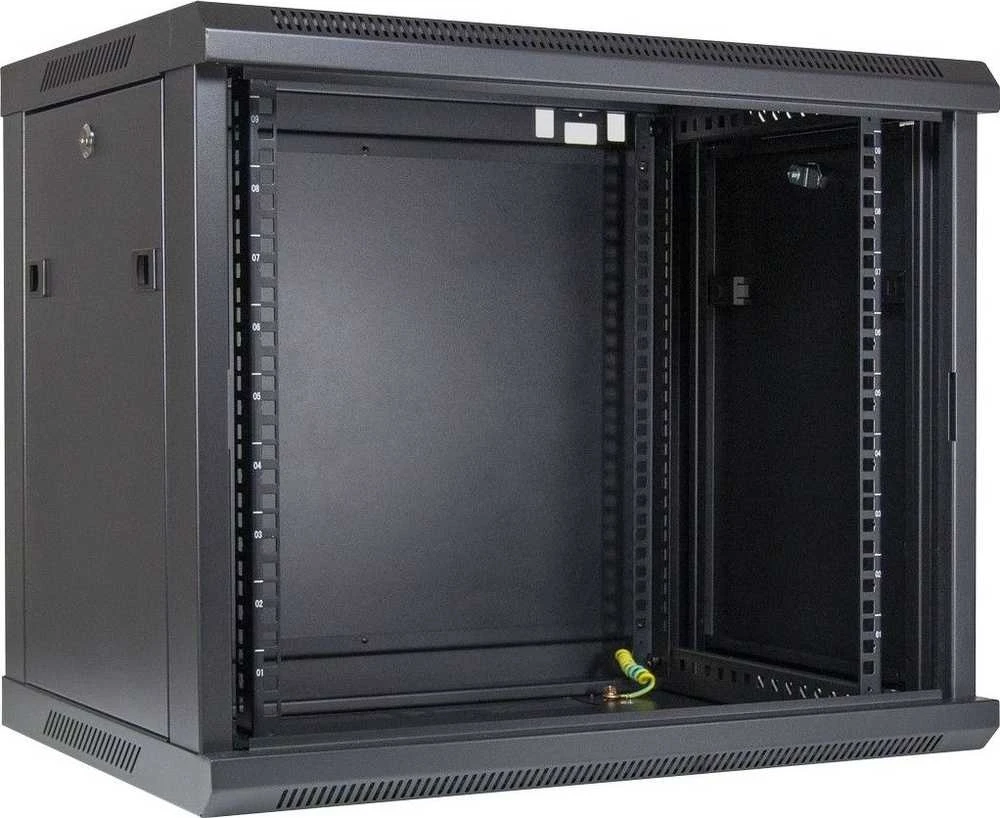 Inter-Tech SMA-6409, Prie sienos montuojamas stovas, 9U, 30 kg, Raktas su raktu, 16,7kg, Juoda