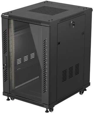 Lanberg stovima serverinė spinta 19" 18U 600x800 juoda, su stiklinėmis durimis