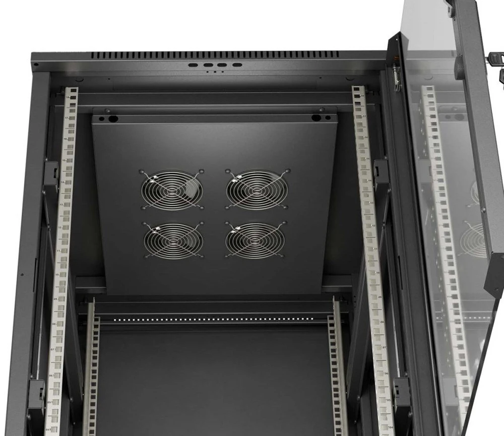 Lanberg stovima serverinė spinta 19" 18U 600x800 juoda, su stiklinėmis durimis