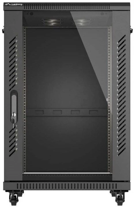 Lanberg stovima serverinė spinta 19" 18U 600x800 juoda, su stiklinėmis durimis