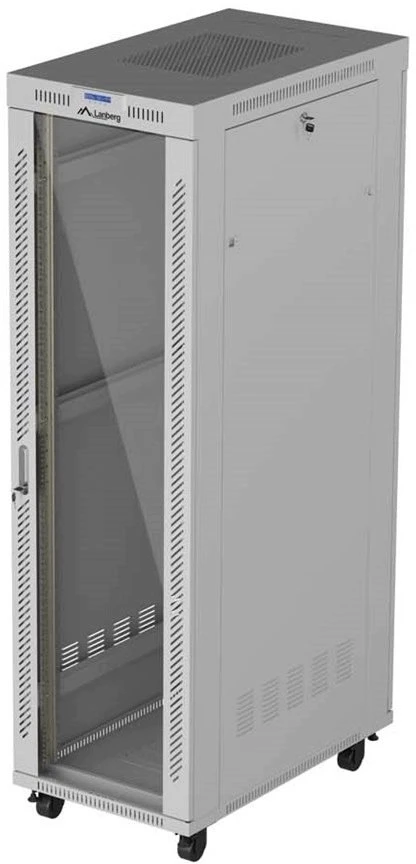 19" 42U 600 × 1000 Pilkas FLOOR-STANDING RACK CABINET WITH GLASS DOOR AND LCD, LANBERG (FLAT PACK)