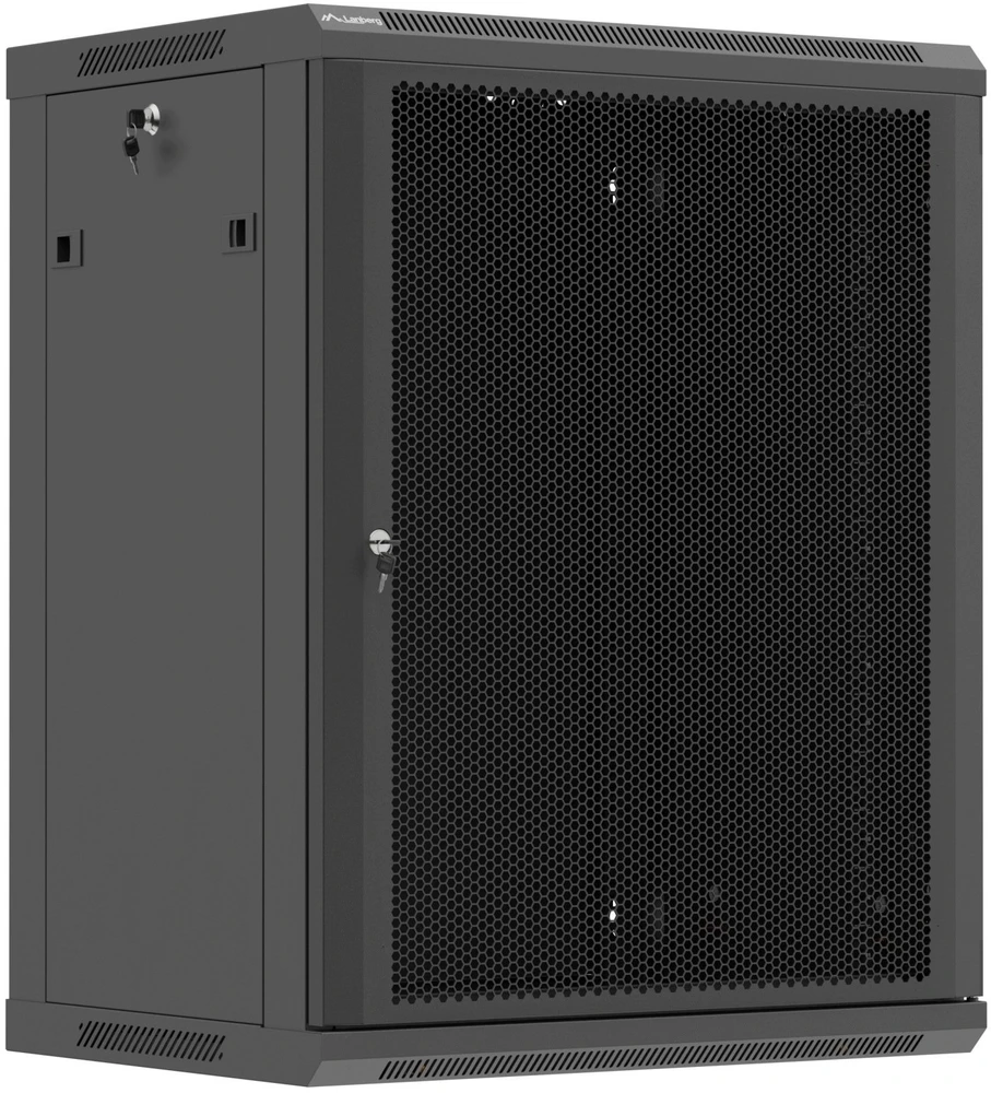 Lanberg 19" stalinė spintelė 15U 600X450 juoda perforuotomis durimis
