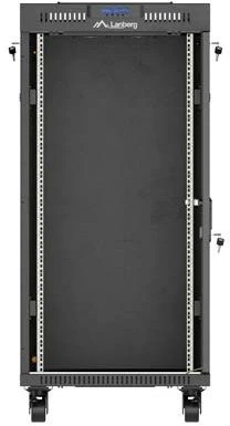 Lanberg grindų pastatoma rack spintelė 19" 24U 600x600 juoda stiklinės durys LCD V2