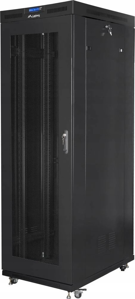 Lanberg grindų spintelė 19" 42U 800x800 juoda perforuotos durelėmis LCD