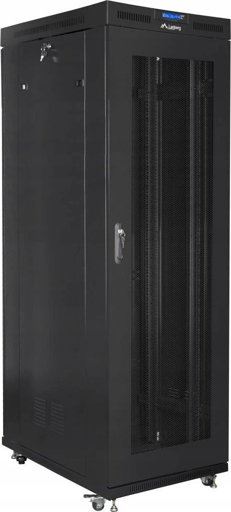 Lanberg grindų spintelė 19" 42U 800x800 juoda perforuotos durelėmis LCD
