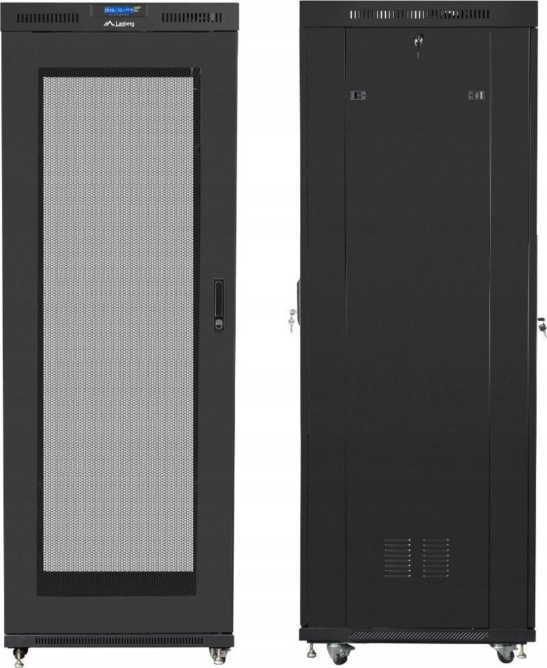 Lanberg grindų spintelė 19" 42U 800x800 juoda perforuotos durelėmis LCD