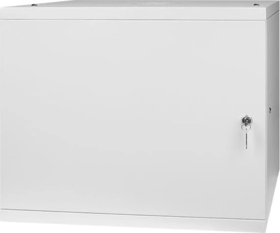 LEXI-Net 19" sieninė spinta Basic 9U 525x450, skardos durys, be nugaros, išlankstoma, pilka